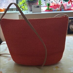 Stylish Orange Woven Women's Bag